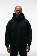 FATE HEAVYWEIGHT FLEECE CROPPED RAW HEM HOODIE - BLACK