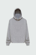 FATE HEAVYWEIGHT FLEECE CROPPED RAW HEM HOODIE - HEATHER GREY
