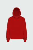 FATE HEAVYWEIGHT FLEECE CROPPED RAW HEM HOODIE - RED