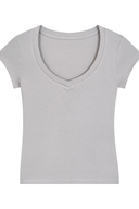 ANANKE V-Neck Baby Tee | Fitted Cotton Short Sleeve Top