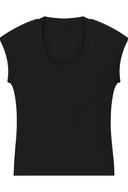 ANANKE U-Neck Baby Tee | Fitted Ribbed Cotton Top