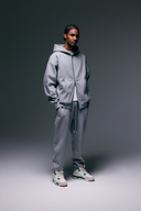 FATE HEAVYWEIGHT FLEECE DOUBLE ZIP HOODIE - HEATHER GREY - ANANKE