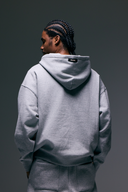 FATE HEAVYWEIGHT FLEECE DOUBLE ZIP HOODIE - HEATHER GREY - ANANKE