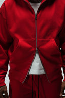 FATE HEAVYWEIGHT FLEECE DOUBLE ZIP HOODIE - RED