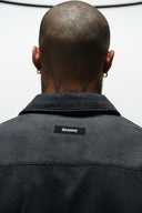 DOMINATE CROPPED CUBAN BUTTON DOWN SHIRT - DARK GREY