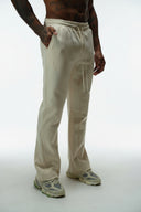 FATE HEAVYWEIGHT FLEECE FLARED SWEATPANTS - CREAM