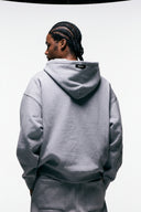 FATE HEAVYWEIGHT FLEECE DOUBLE ZIP HOODIE - HEATHER GREY
