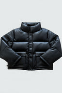LEGEND PLISSE PUFFER JACKET - BLACK