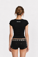 ANANKE V-Neck Baby Tee | Fitted Cotton Short Sleeve Top