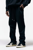 FATE HEAVYWEIGHT FLEECE STRAIGHT LEG SWEATPANTS - BLACK