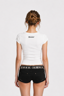 ANANKE V-Neck Baby Tee | Fitted Cotton Short Sleeve Top