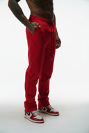 FATE HEAVYWEIGHT FLEECE STRAIGHT LEG SWEATPANTS - RED