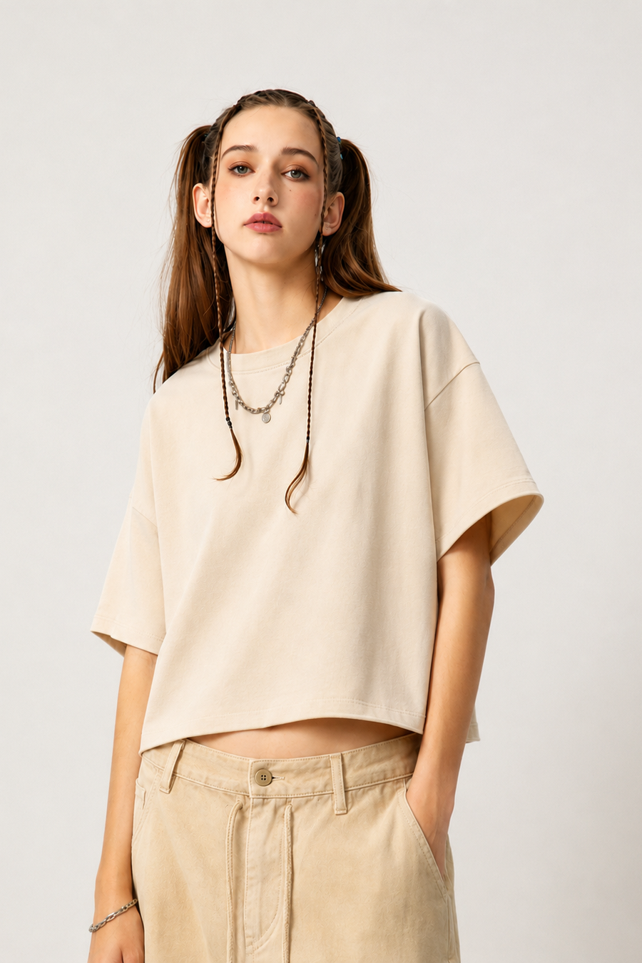 ANANKE Raw Edge Boxy Tee | 280gsm Washed Cotton Tee