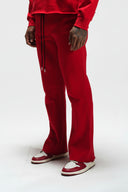 FATE HEAVYWEIGHT FLEECE FLARED SWEATPANTS - RED