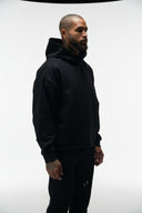 FATE HEAVYWEIGHT FLEECE CROPPED RAW HEM HOODIE - BLACK