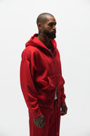 FATE HEAVYWEIGHT FLEECE DOUBLE ZIP HOODIE - RED