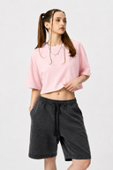 ANANKE Snow Wash Boxy Tee | Heavyweight Crop Streetwear Tee