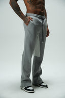 FATE HEAVYWEIGHT FLEECE FLARED SWEATPANTS - HEATHER GREY
