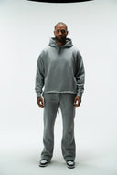 FATE HEAVYWEIGHT FLEECE CROPPED RAW HEM HOODIE - HEATHER GREY