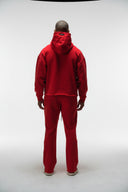 FATE HEAVYWEIGHT FLEECE FLARED SWEATPANTS - RED