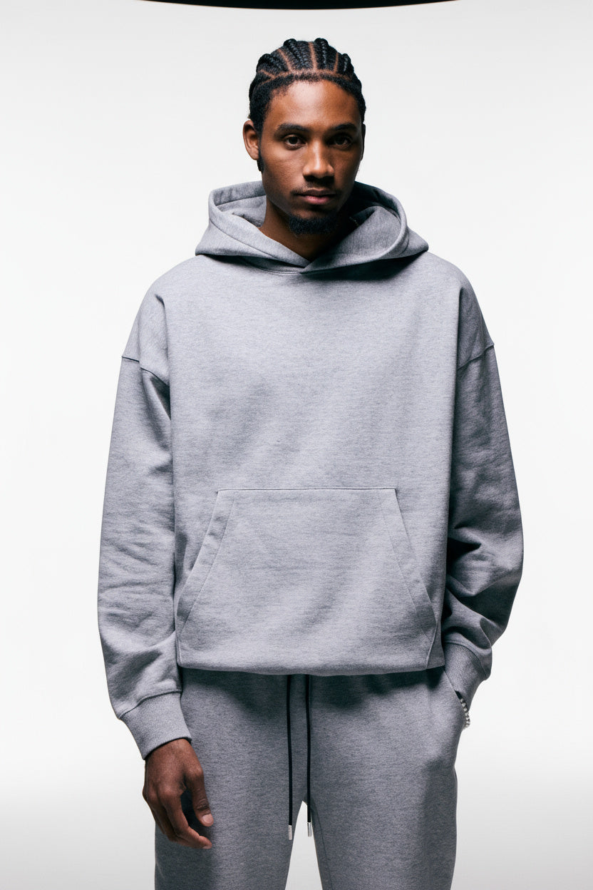 FATE HEAVYWEIGHT FLEECE HOODIE - HEATHER GREY