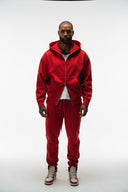FATE HEAVYWEIGHT FLEECE DOUBLE ZIP HOODIE - RED