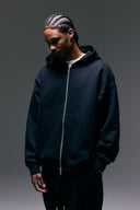 FATE HEAVYWEIGHT FLEECE DOUBLE ZIP HOODIE - BLACK - ANANKE