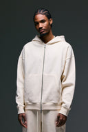 FATE HEAVYWEIGHT FLEECE DOUBLE ZIP HOODIE - CREAM - ANANKE