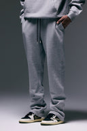 FATE HEAVYWEIGHT FLEECE STRAIGHT LEG SWEATPANTS - HEATHER GREY - ANANKE