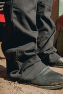 CANVAS CARPENTER FLARED PANT - BLACK