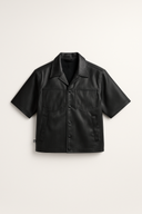 LEGEND PLISSE BUTTON DOWN SHIRT - BLACK