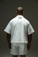 IMMORTAL CROPPED CUBAN BUTTON DOWN SHIRT - WHITE