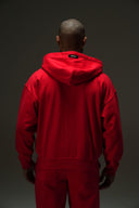 FATE HEAVYWEIGHT FLEECE DOUBLE ZIP HOODIE - RED - ANANKE