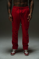 FATE HEAVYWEIGHT FLEECE STRAIGHT LEG SWEATPANTS - RED - ANANKE