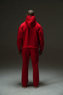 FATE HEAVYWEIGHT FLEECE CROPPED RAW HEM HOODIE - RED - ANANKE