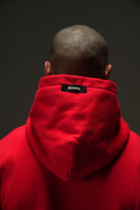 FATE HEAVYWEIGHT FLEECE CROPPED RAW HEM HOODIE - RED - ANANKE