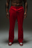 FATE HEAVYWEIGHT FLEECE FLARED SWEATPANTS - RED - ANANKE