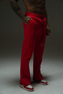 FATE HEAVYWEIGHT FLEECE FLARED SWEATPANTS - RED - ANANKE