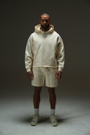 FATE HEAVYWEIGHT FLEECE CROPPED RAW HEM HOODIE - CREAM - ANANKE