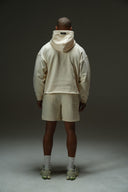 FATE HEAVYWEIGHT FLEECE CROPPED RAW HEM HOODIE - CREAM - ANANKE