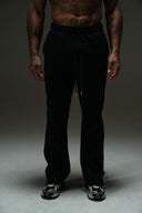 FATE HEAVYWEIGHT FLEECE FLARED SWEATPANTS - BLACK - ANANKE