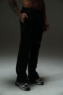 FATE HEAVYWEIGHT FLEECE CARPENTER SWEATPANTS - BLACK - ANANKE