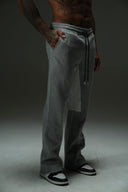 FATE HEAVYWEIGHT FLEECE FLARED SWEATPANTS - HEATHER GREY - ANANKE