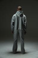 FATE HEAVYWEIGHT FLEECE CROPPED RAW HEM HOODIE - HEATHER GREY - ANANKE