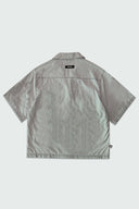 STORM CROPPED CUBAN BUTTON DOWN SHIRT - GREY/STRIPE