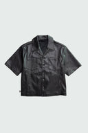 LEGEND PLISSE BUTTON DOWN SHIRT - BLACK