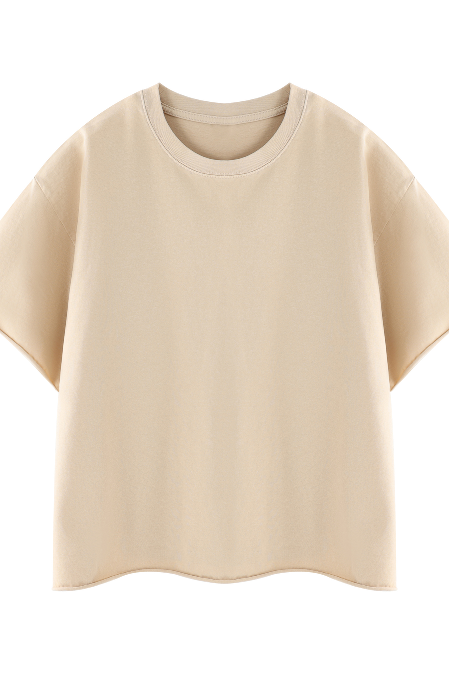 ANANKE Raw Edge Boxy Tee — VINTAGE CREAM