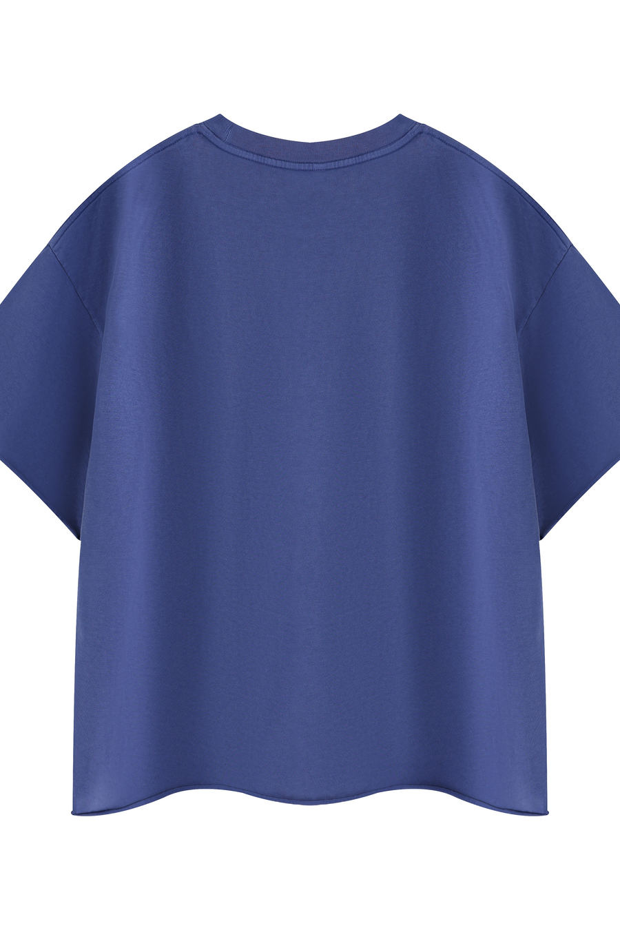 ANANKE Raw Edge Boxy Tee — NAVY