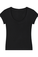 ANANKE V-Neck Baby Tee | Fitted Cotton Short Sleeve Top