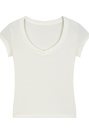ANANKE V-Neck Baby Tee | Fitted Cotton Short Sleeve Top